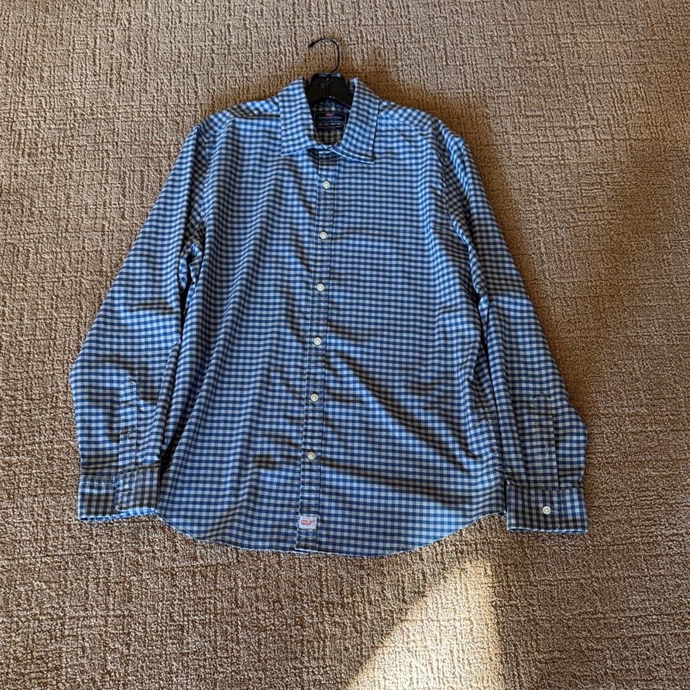 Vineyard Vines Blue and White Checkered Shirt